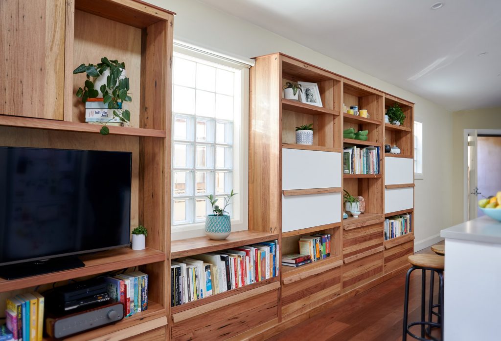 large reclaimed timber bookcase