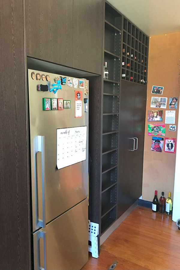 marrickville kitchen before renovation with dark cabinetry