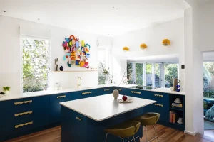 colourful art work on kitchen wall in summer hill kitchen designed by insidesign